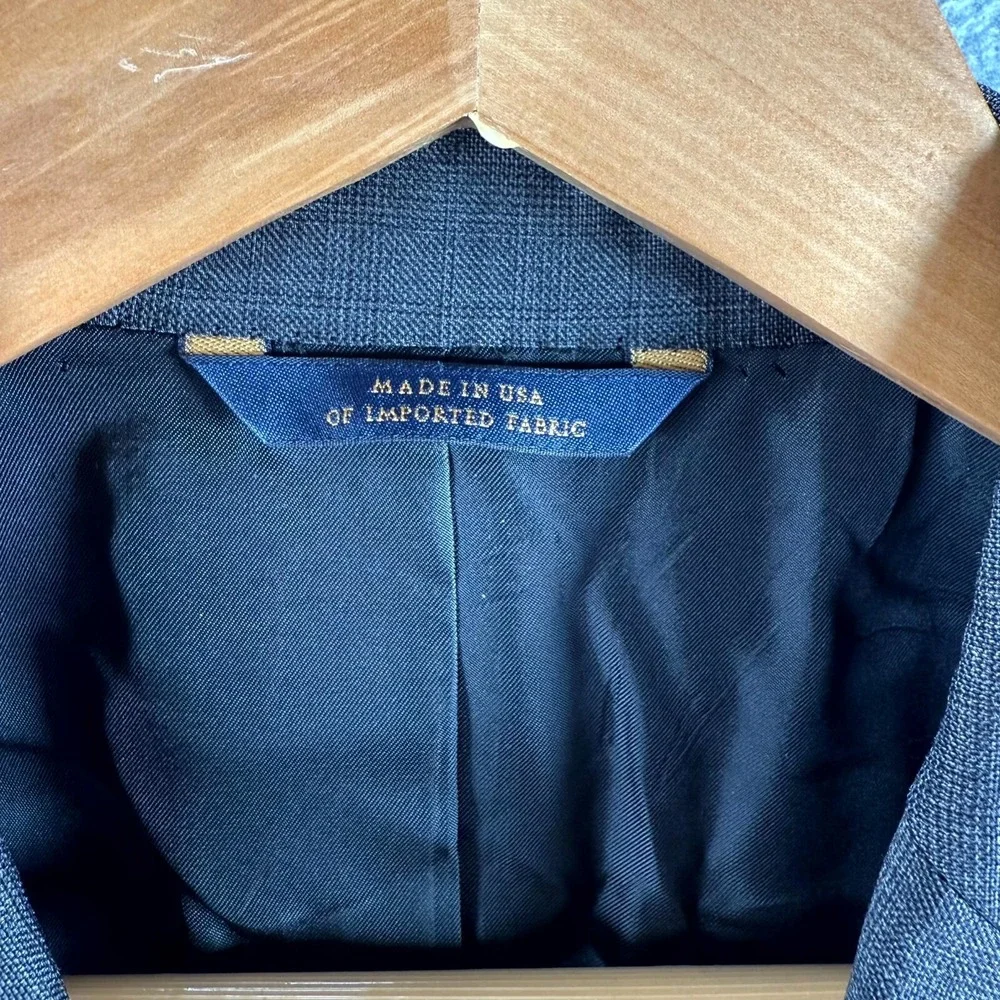 Brooks Brothers Ermenegildo Zegna Blazer Jacket Men 42 XL Gray Lined Notch Lapel